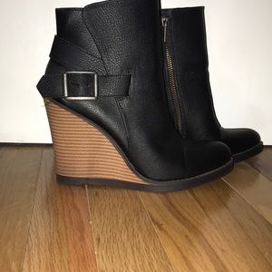 Comfy wedge booties